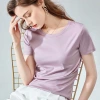 Verano 2022 nuevo 80s algodón largo mercerizado camiseta mujer suelto simple casual cuello redondo cuello V algodón manga corta Application Scenario